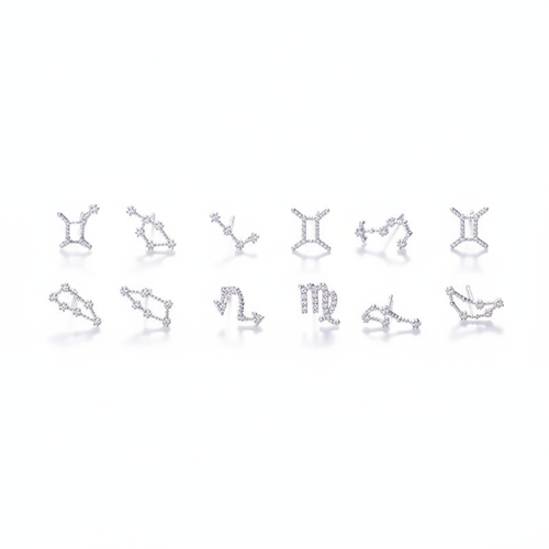 Zodiac Earrings - Clean White Background